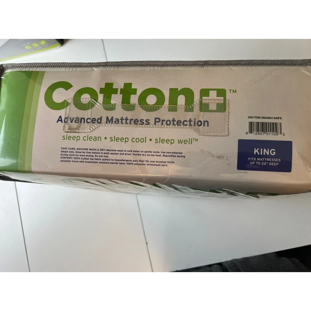 Bedgear Cotton + Advanced Mattress Protection Size King New In Package